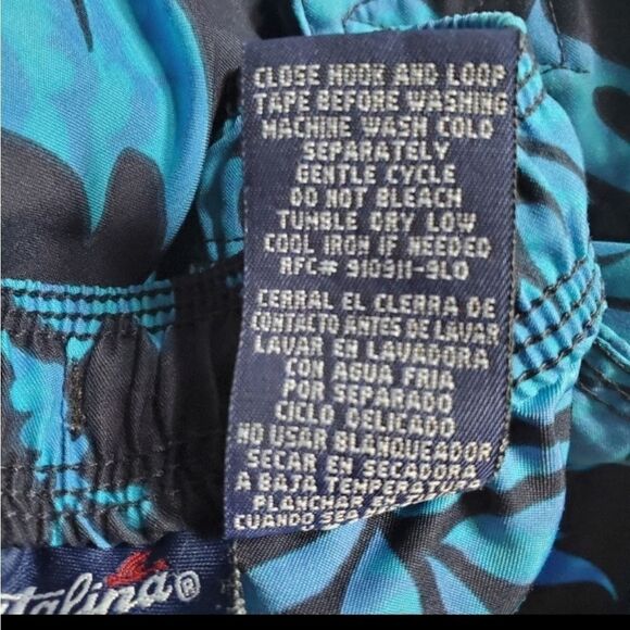 L 12 14 MESH LINED SWIM BOARD SWIMMING SUP BEACH BLUE CATALINA HAWAIIAN SHORTS - Picture 9 of 9